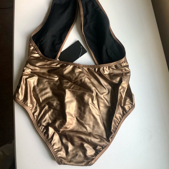 MADE IN 🇺🇸 Matte Gold One Piece Swimsuit. - Picture 5 of 9